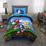 Sonic the Hedgehog Kids Twin/Full Comforter and Sham 2-Piece Set Reversible - Blue - beddingbag.com