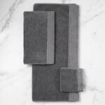 Egyptian Cotton Bath Towel Set of 6 - Dark Grey - beddingbag.com