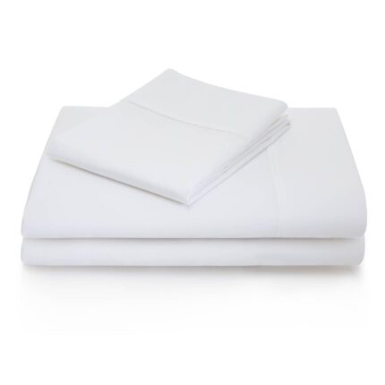 Woven 600TC Cotton Blend Sheet Set - WHITE - beddingbag.com