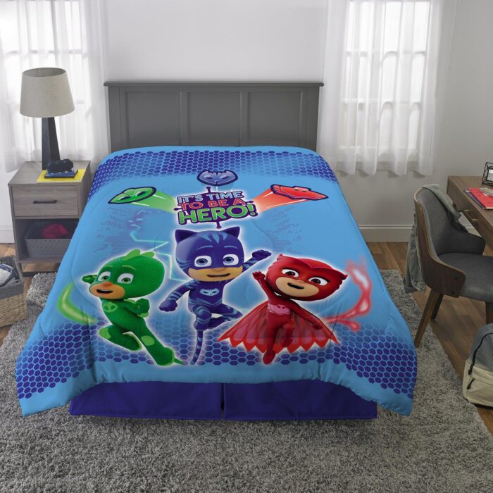 PJ Masks Kids Comforter and Sham 2-Piece Set Twin/Full Reversible - Blue - beddingbag.com