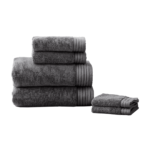 Egyptian Cotton Bath Towel Set of 6 - Dark Grey - beddingbag.com