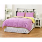 Twin/Twin XL size 2-Piece Purple/Yellow Microfiber Comforter Set with 1 Sham