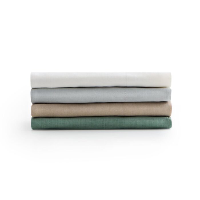 Malouf Linen-Weave Cotton Sheet Set - FOG - beddingbag.com