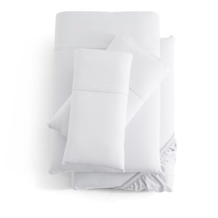 Woven Rayon from Bamboo Sheet Set - WHITE - beddingbag.com