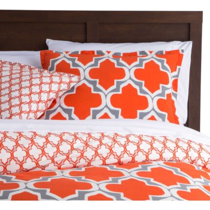 Twin Size Orange Gray Fresh Start 2 piece Comforter Set