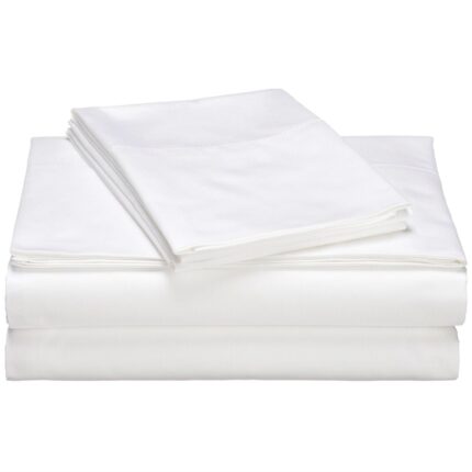 California King 400 TC Cotton Sheet Set in White