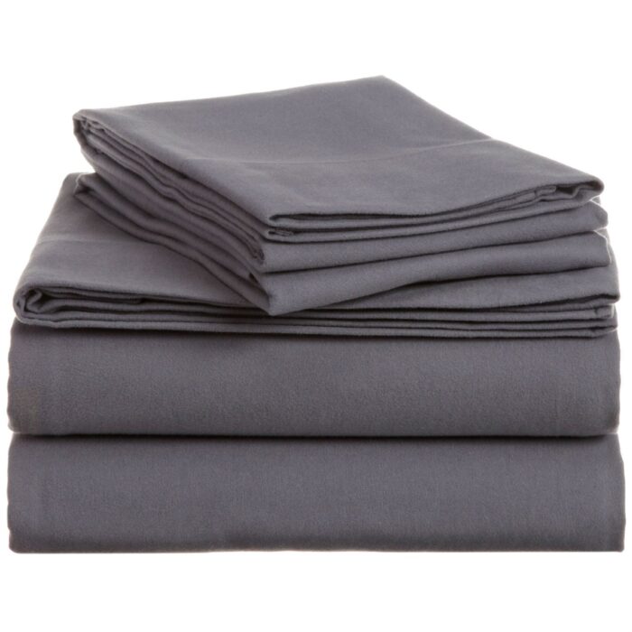 Queen size 100-Percent Cotton Velvet Flannel Sheet Set in Graphite