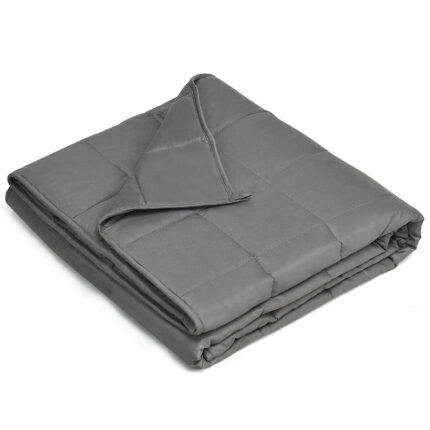 Cotton Weighted Blanket with Glass Beads in Dark Gray 48 x 72 inch